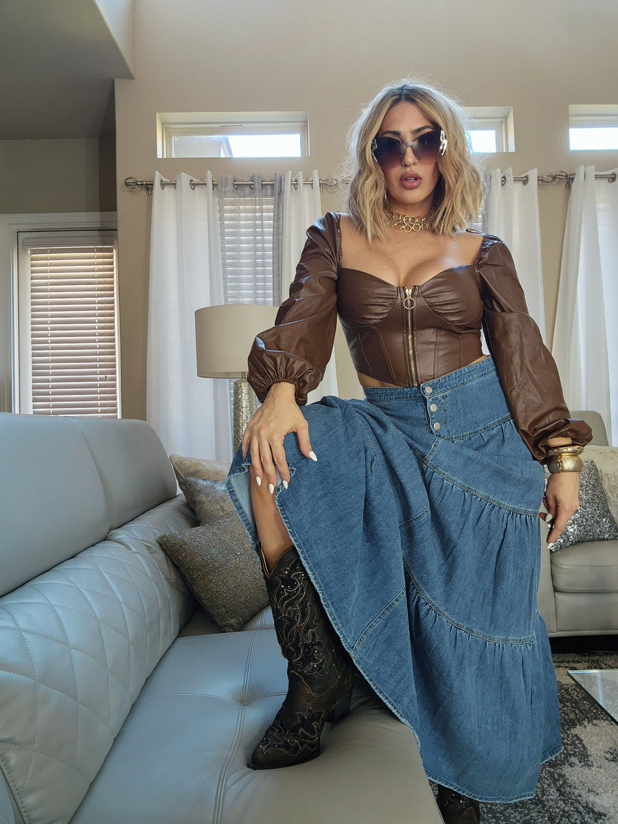 Denim Maxi Skirt – CoraLine Boutique