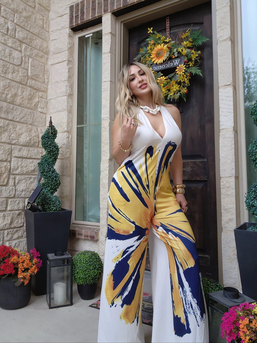 Sunshine Halter Jumpsuit – CoraLine Boutique