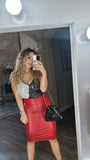 Red Pleather Skirt