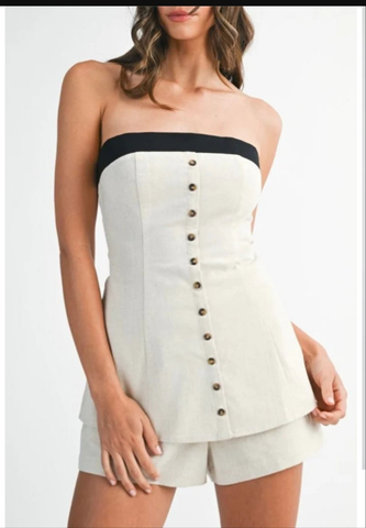 Linen Strapless Set