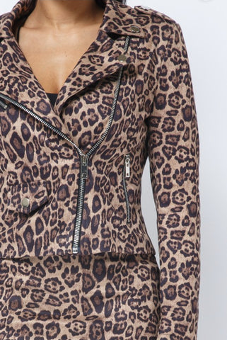 Leopard Suede Jacket